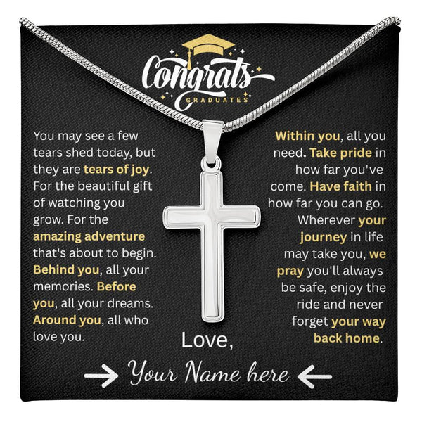 Personalize Gift for Graduation | The Beautiful Gift of Watching You Grow | Cross Necklace