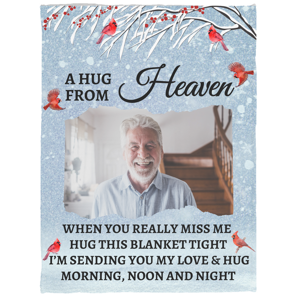 A Hug From Heaven | Personalized Photo Blanket | Gifts For Memorial