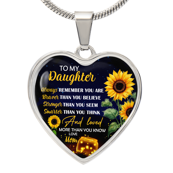 To My Daughter | Braver Than You Believe | Heart Necklace