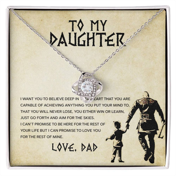 To My Daughter | Love Dad | Love Knot Necklace