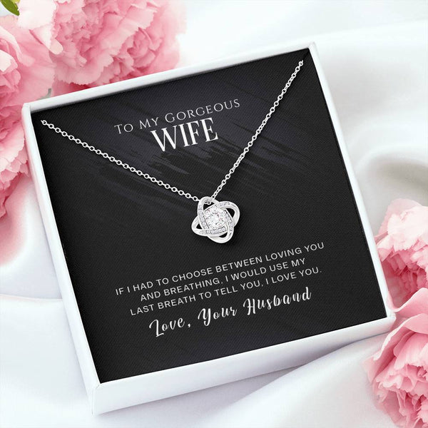 To My Wife | Love Your Husband | Love Knot Necklace