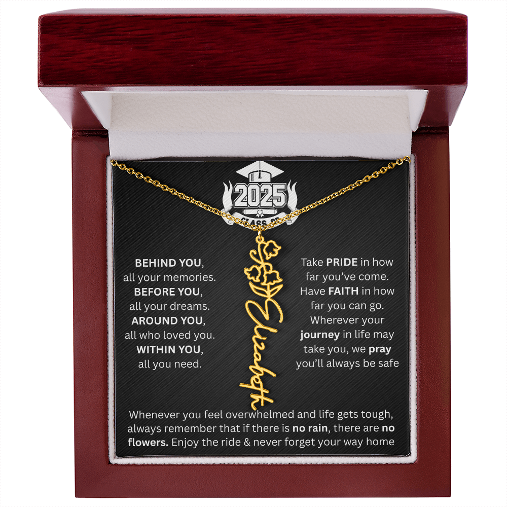 Graduation Gift | Personalized Birth Flower Necklace