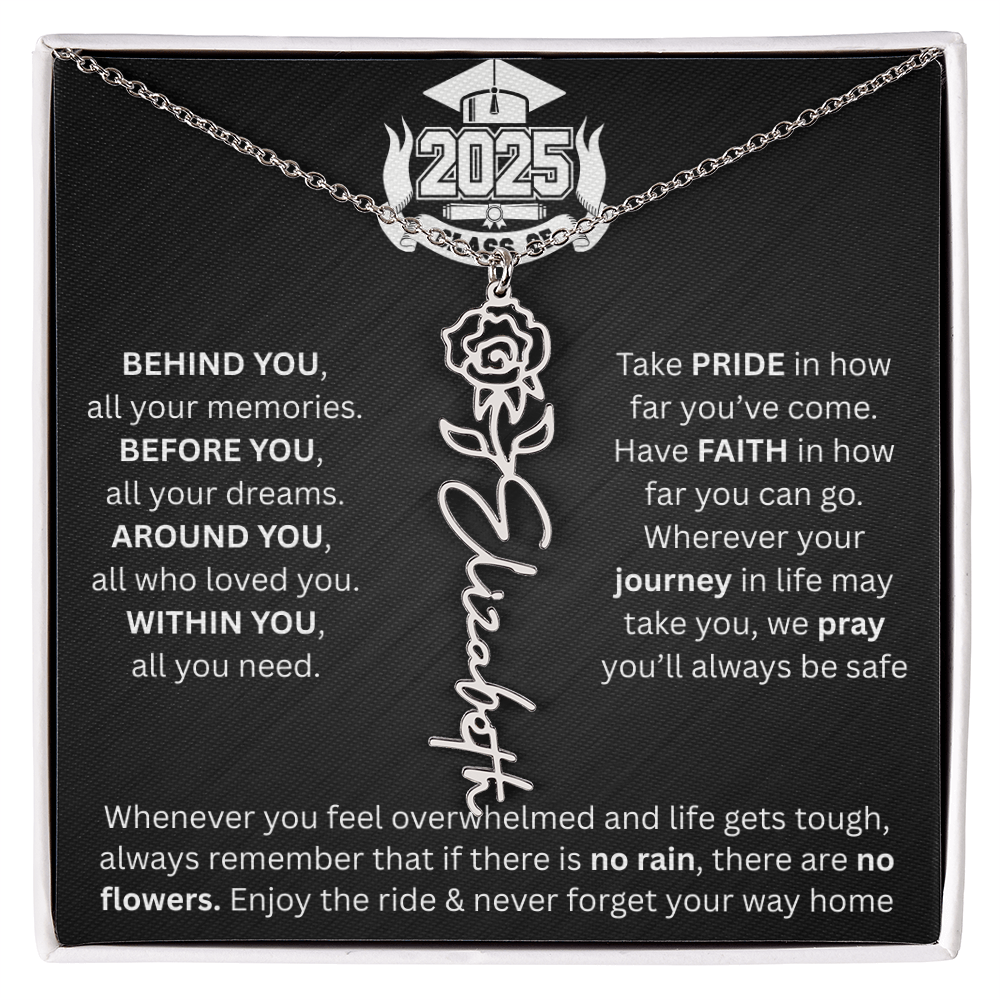 Graduation Gift | Personalized Birth Flower Necklace