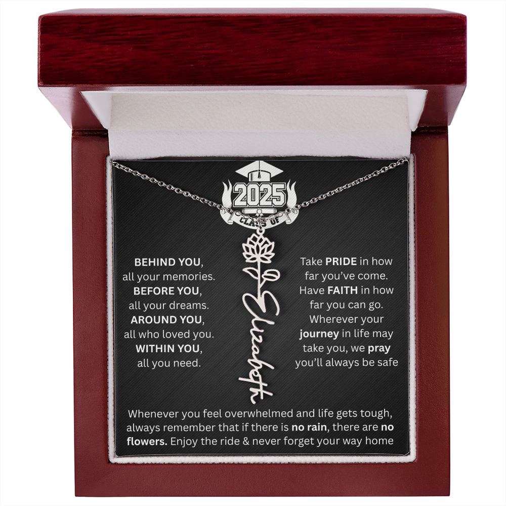 Graduation Gift | Personalized Birth Flower Necklace