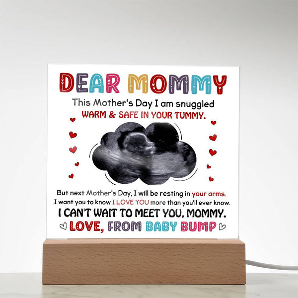 Square Acrylic Plaque-Love from Baby Bump