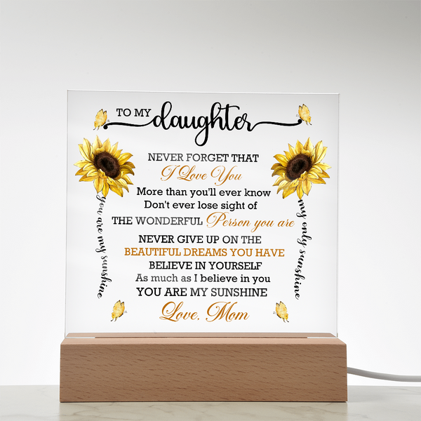 To My Daughter | Believe In Yourself | Acrylic Plaque