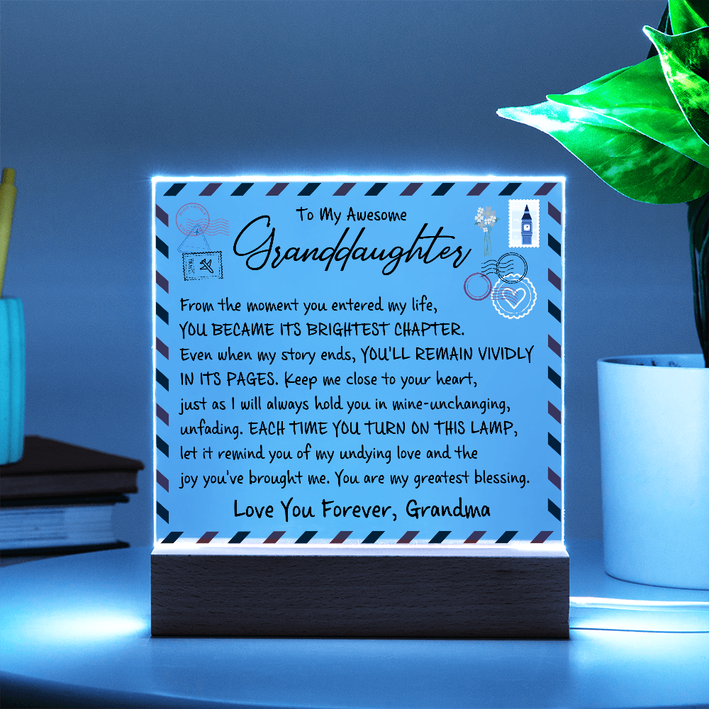 To My Awesome Granddaughter | Moment You Enter My Life | Acrylic Plaque