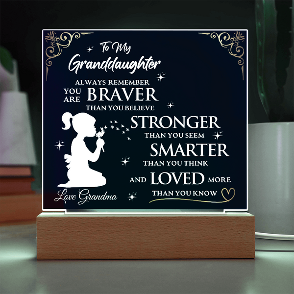 To My Granddaughter | Your Braver Than You Believe | Acrylic Plaque