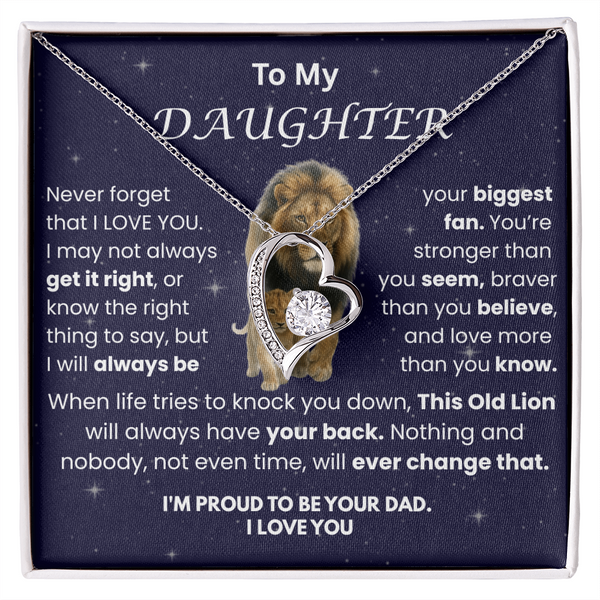 To My Daughter - This Lion Always Have Your Back - Forever Love Necklace