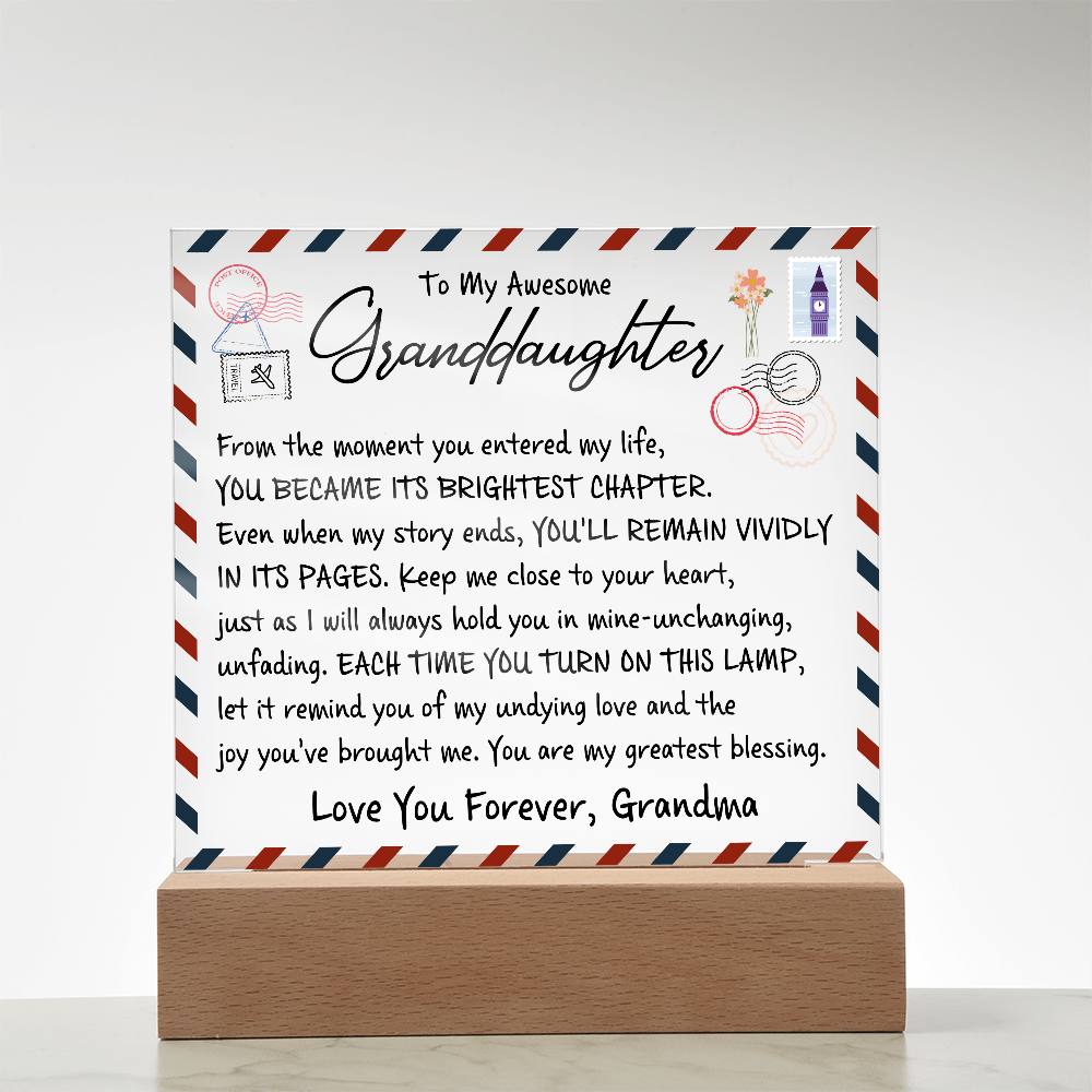 To My Awesome Granddaughter | Moment You Enter My Life | Acrylic Plaque