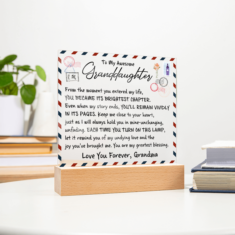 To My Awesome Granddaughter | Moment You Enter My Life | Acrylic Plaque