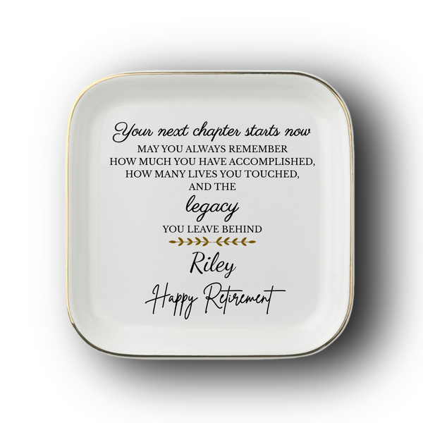 Personalized Retirement Jewelry Dish