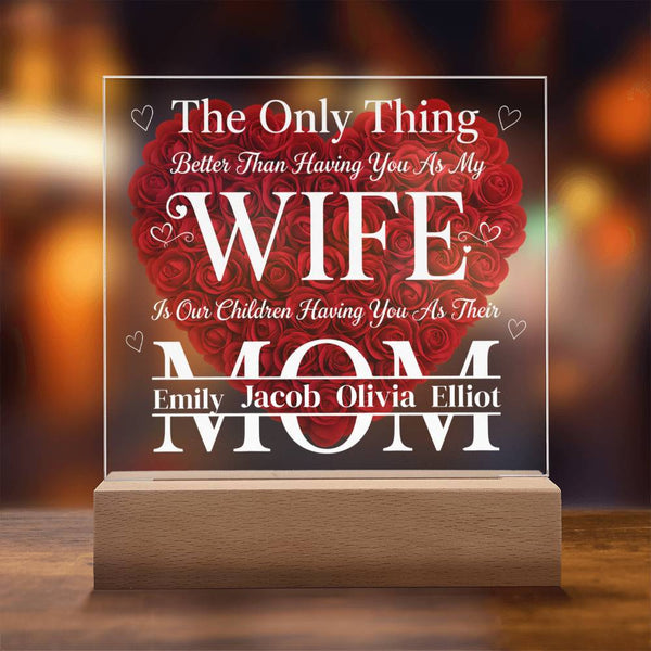 The Eternal Radiance Plaque: "Wife & Mom" Custom Edition