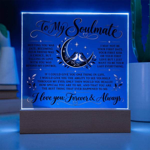 To My Soul Mate | Falling In Love | Acrylic Plaque