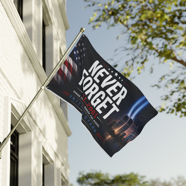Never Forget 9/11 Memorial Flag – Double-Sided American Tribute Flag
