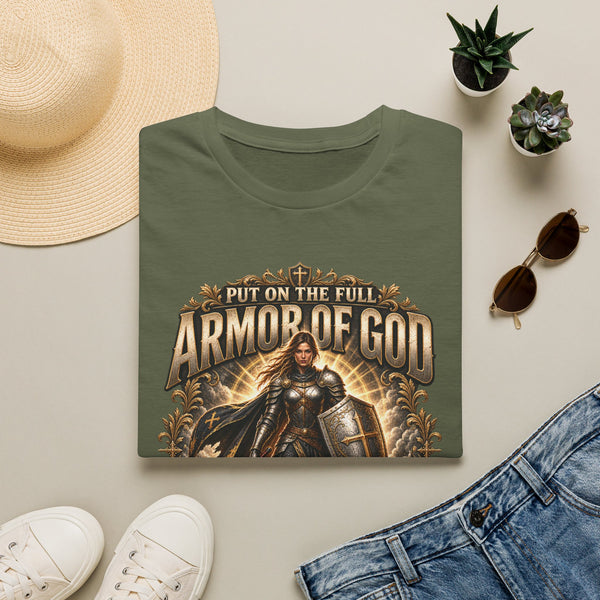 Armor of God T-Shirt – "Put On the Full Armor of God, Stand Firm" Christian Graphic Tee