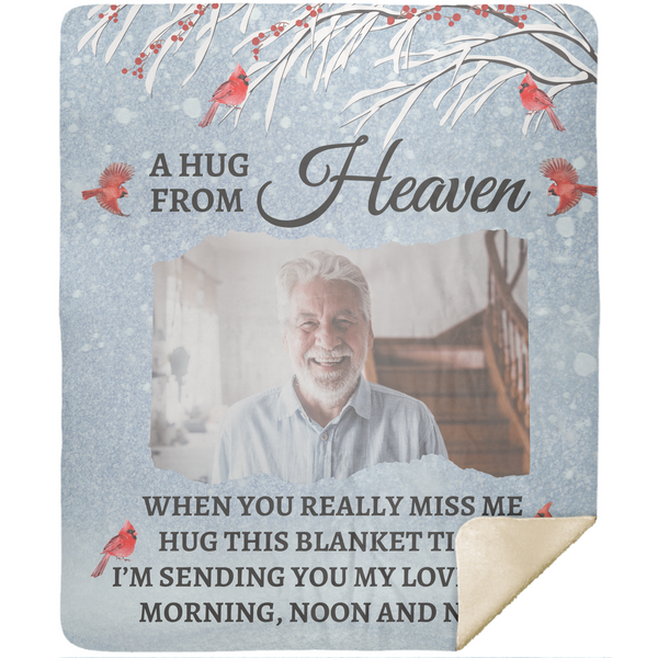 A Hug From Heaven | Personalized Photo Blanket | Gifts For Memorial