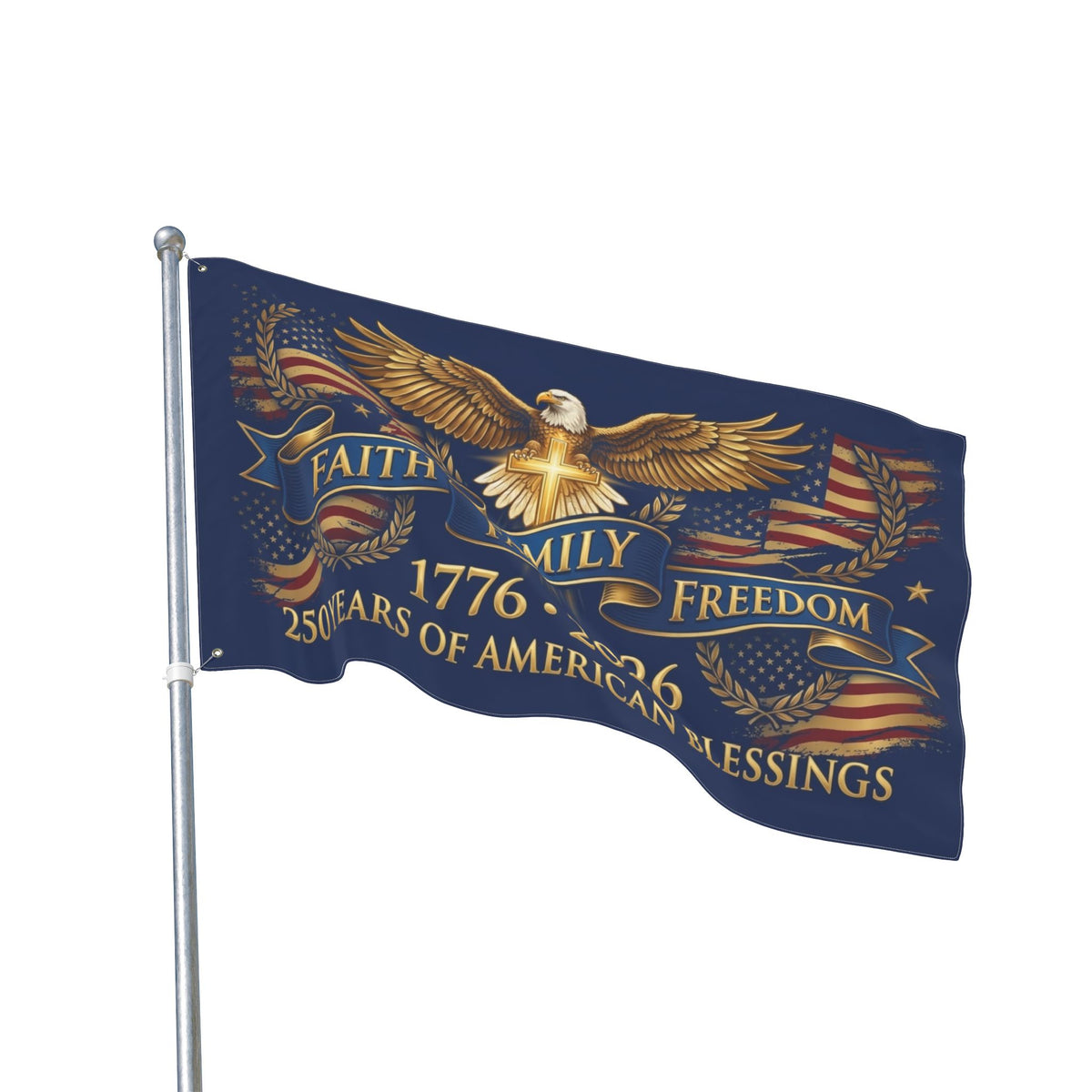 America 250th Anniversary Flag (1776–2026) | Double-Sided Patriotic Outdoor Flag | Celebrate 250 Years of Freedom