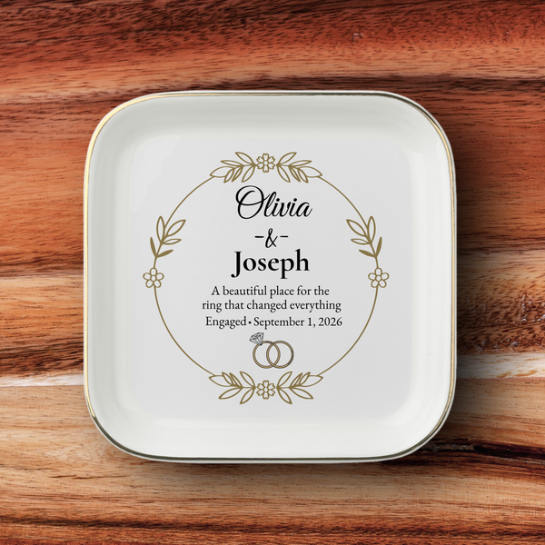 Personalized Engagement Jewelry Dish
