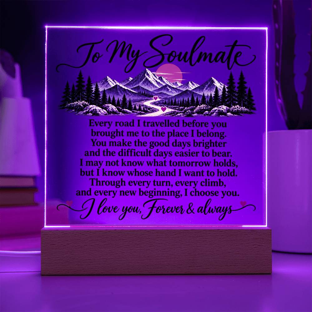 To My Soulmate Acrylic Square Plaque