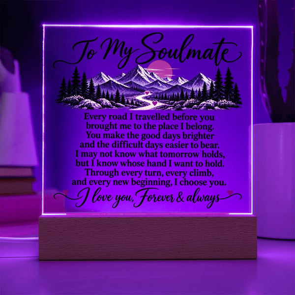 To My Soulmate Acrylic Square Plaque