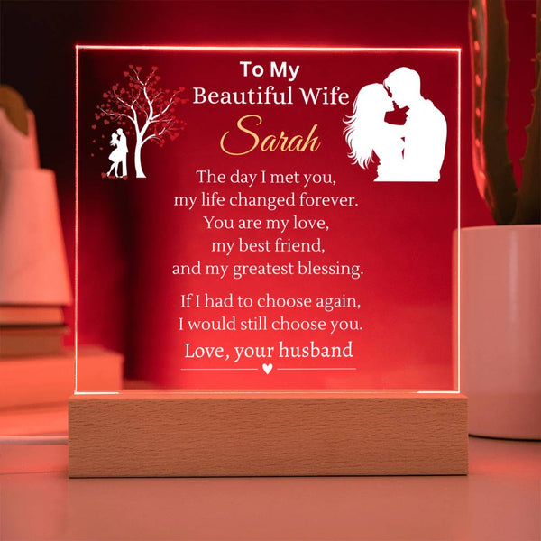 Personalized Wife Name Plaque | Put Her Name On This Gift