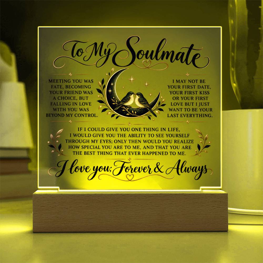 To My Soul Mate | Falling In Love | Acrylic Plaque
