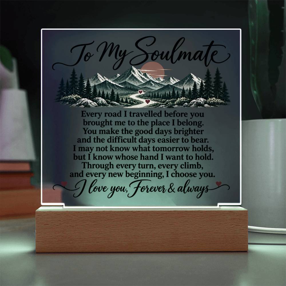 To My Soulmate Acrylic Square Plaque