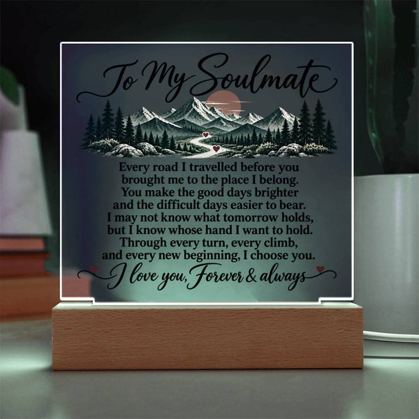 To My Soulmate Acrylic Square Plaque