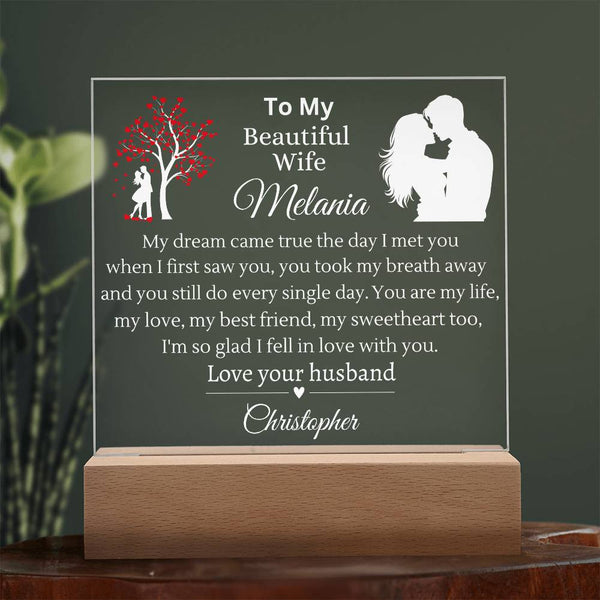 To My Beautiful wife | My Dream Came True Acrylic Plaque