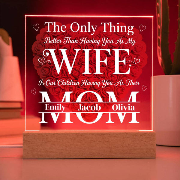 The Eternal Radiance Plaque: "Wife & Mom" Custom Edition