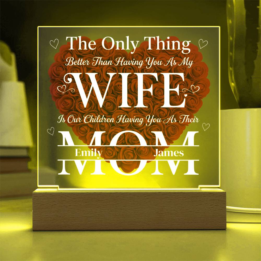 The Eternal Radiance Plaque: "Wife & Mom" Custom Edition