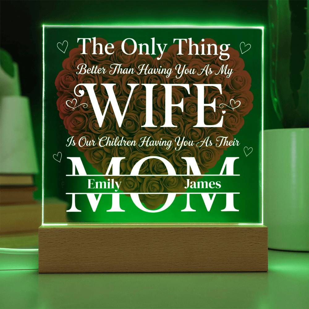 The Eternal Radiance Plaque: "Wife & Mom" Custom Edition