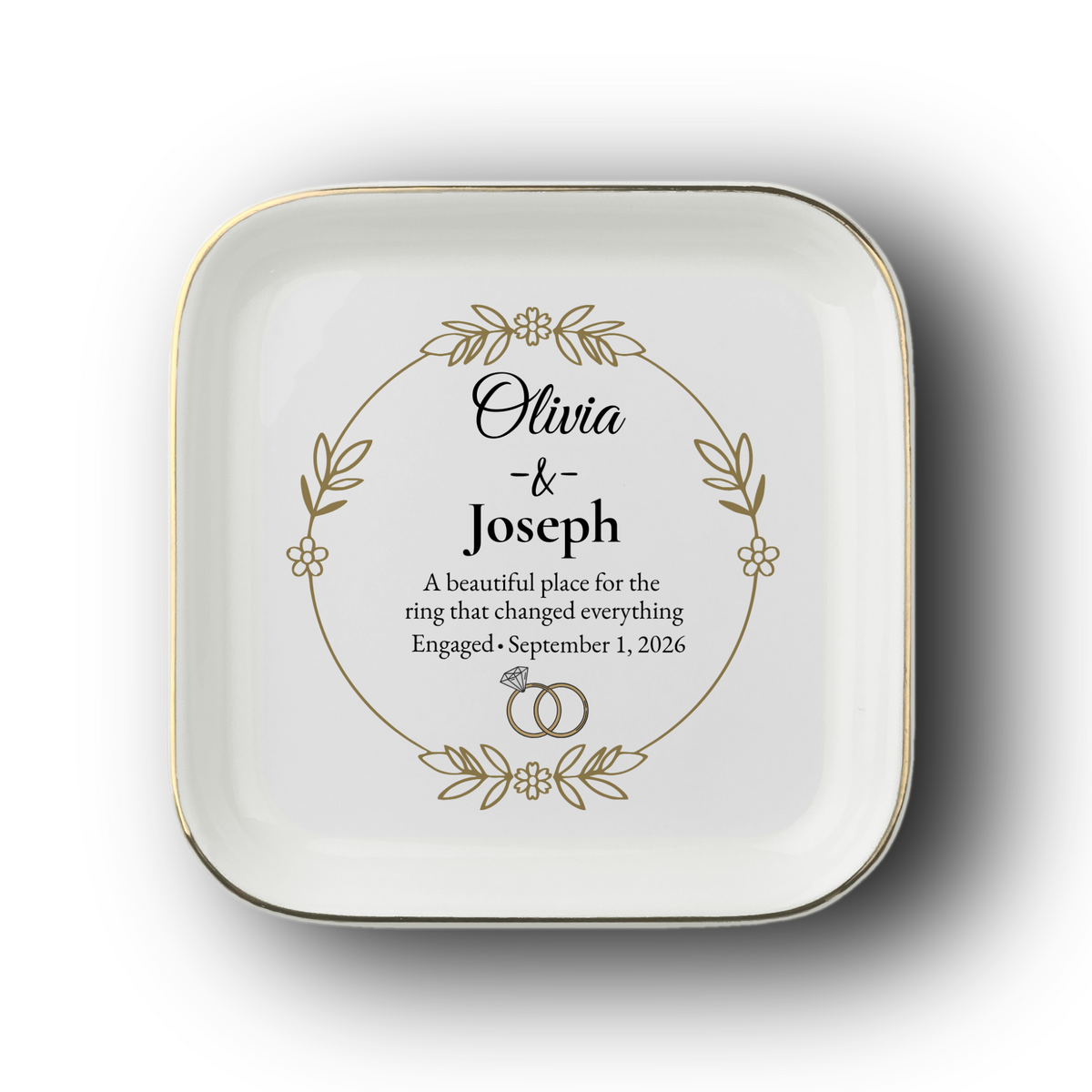 Personalized Engagement Jewelry Dish