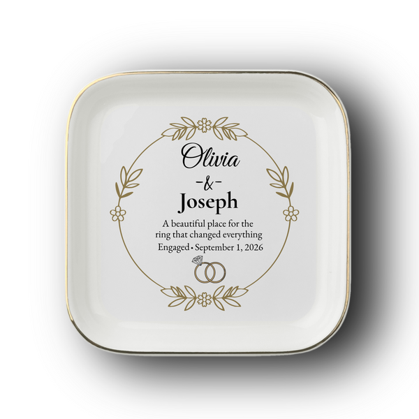 Personalized Engagement Jewelry Dish