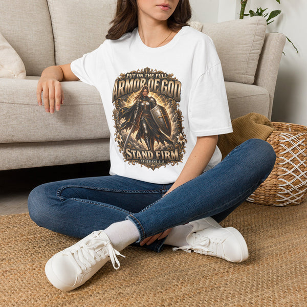 Armor of God Christian T-Shirt — Stand Firm, Ephesians 6:11