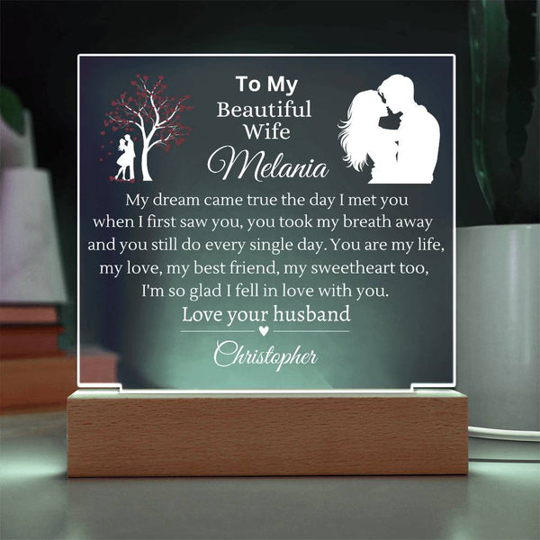 To My Beautiful wife | My Dream Came True Acrylic Plaque