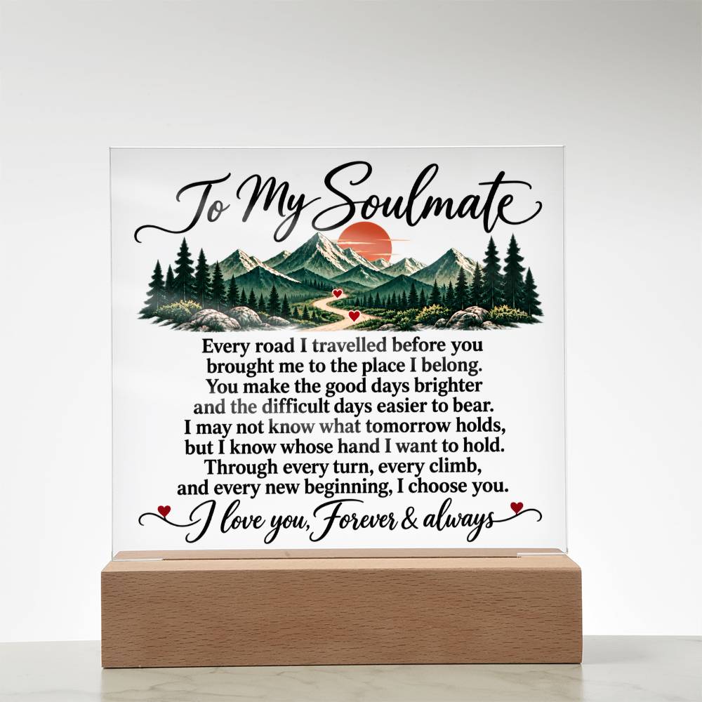 To My Soulmate Acrylic Square Plaque