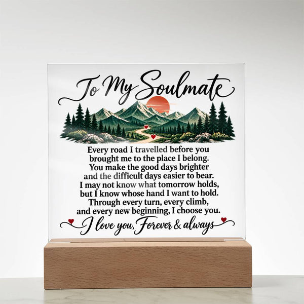 To My Soulmate Acrylic Square Plaque
