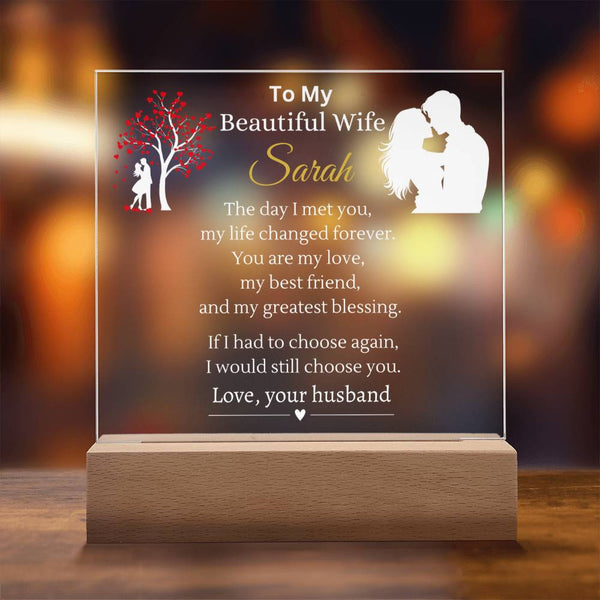Personalized Wife Name Plaque | Put Her Name On This Gift
