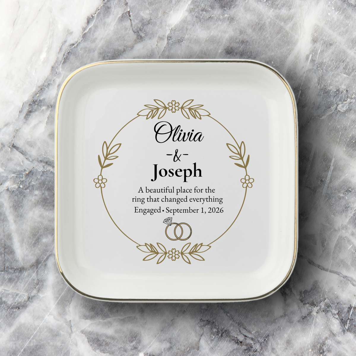 Personalized Engagement Jewelry Dish