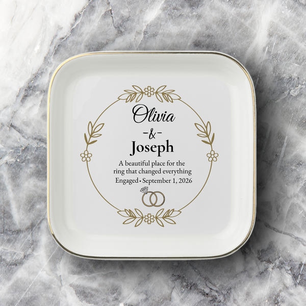 Personalized Engagement Jewelry Dish