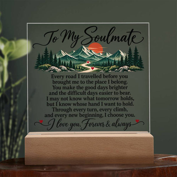 To My Soulmate Acrylic Square Plaque