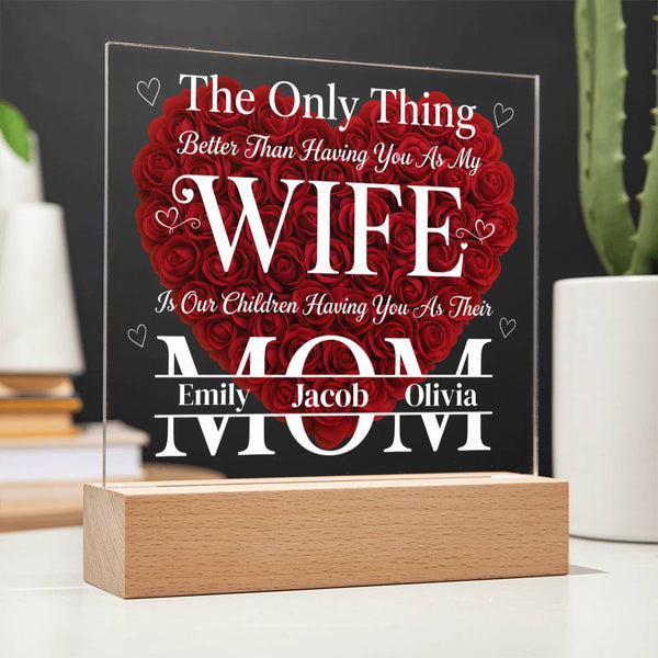 The Eternal Radiance Plaque: "Wife & Mom" Custom Edition