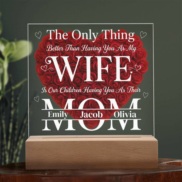 The Eternal Radiance Plaque: "Wife & Mom" Custom Edition