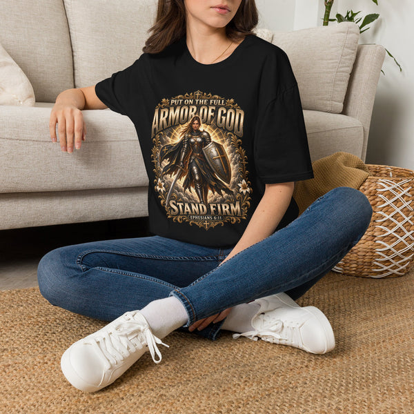 Armor of God Christian T-Shirt — Stand Firm, Ephesians 6:11