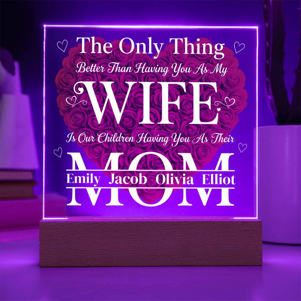 The Eternal Radiance Plaque: "Wife & Mom" Custom Edition