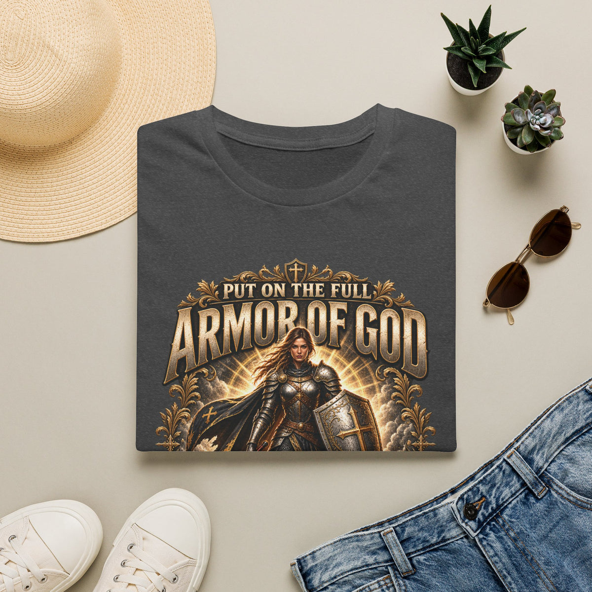 Armor of God Christian T-Shirt — Stand Firm, Ephesians 6:11