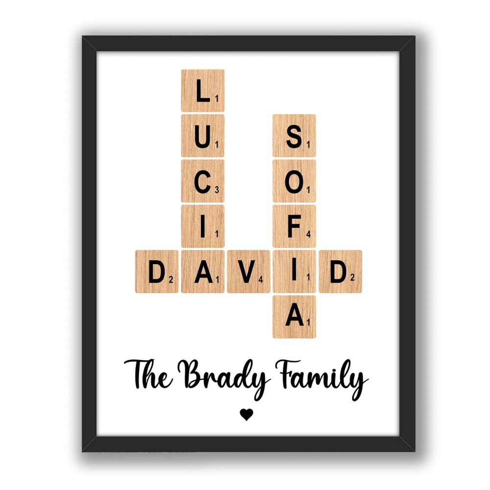 Crossword Family Gift Artwork