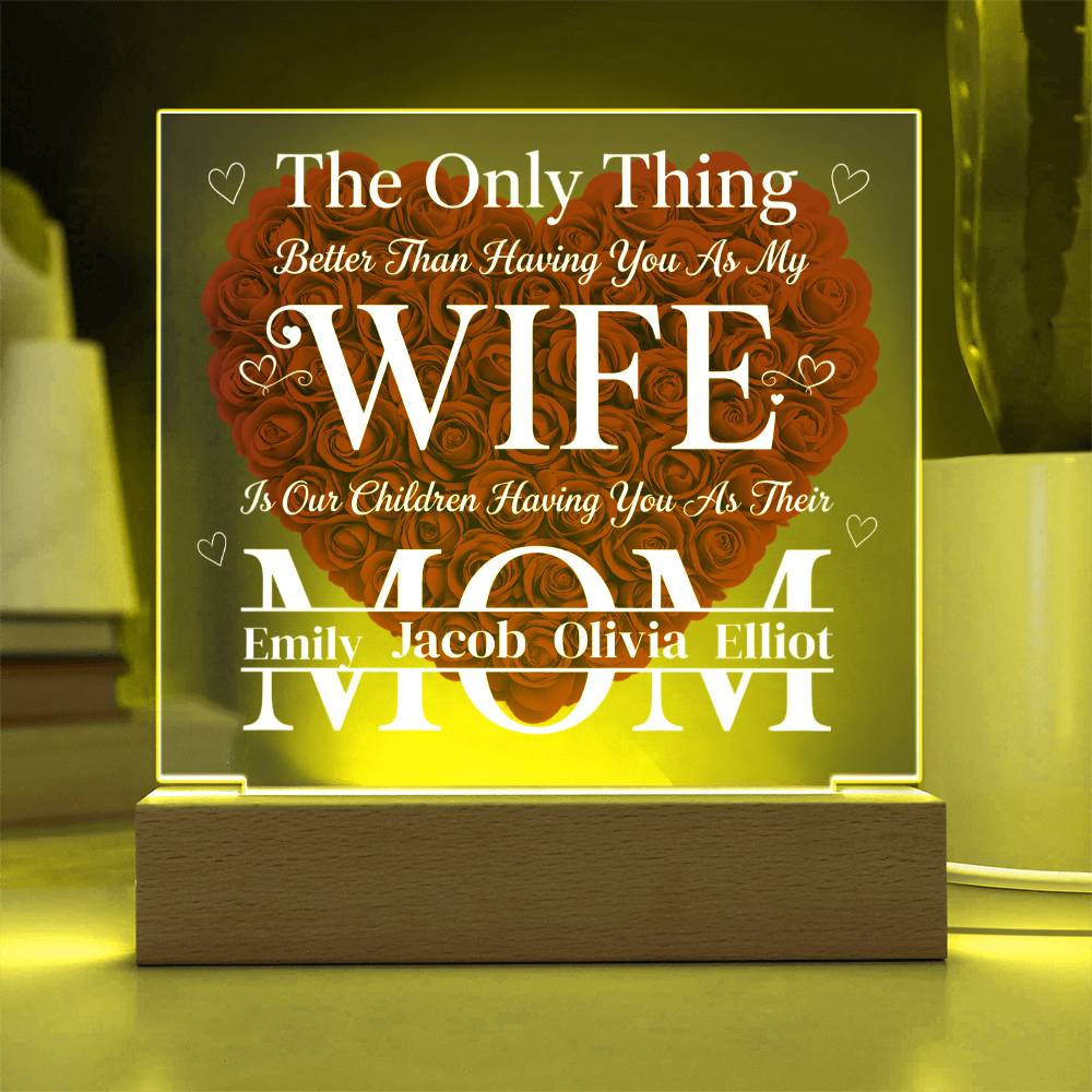 The Eternal Radiance Plaque: "Wife & Mom" Custom Edition